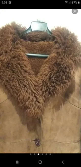 Abrigo vintage piel vuelta ante