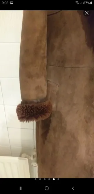 Abrigo vintage piel vuelta ante