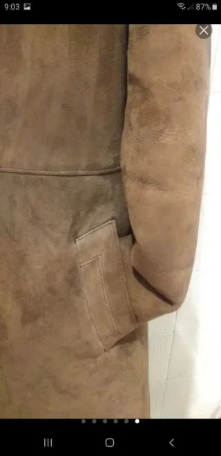 Abrigo vintage piel vuelta ante