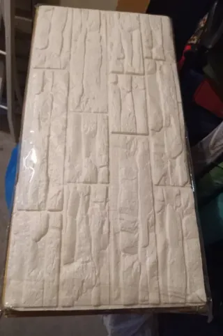 12 Paneles Ladrillo 3D Adhesivo Blanco