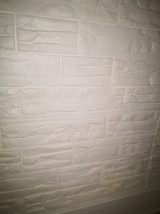 12 Paneles Ladrillo 3D Adhesivo Blanco