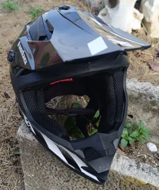 Casco moto infantil + gafas guantes de regalo)