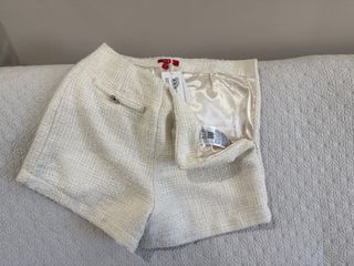 Shorts Guess Tweed Blanco Talla M