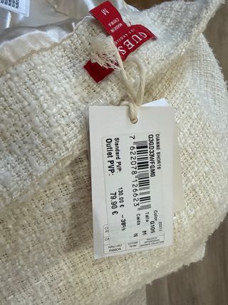 Shorts Guess Tweed Blanco Talla M