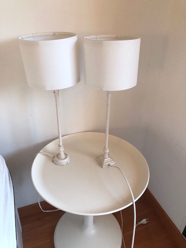 Set di 2 lampade da tavolo bianche