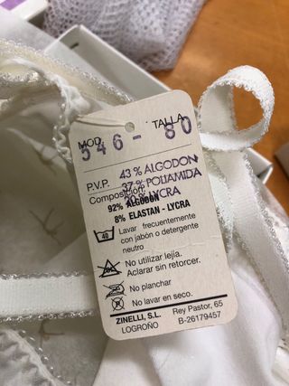 Sujetador Zinelli 80B Blanco Encaje Nuevo