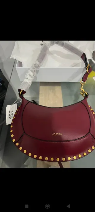 Bolso Isabel Marant Borgoña Tachuelas Doradas