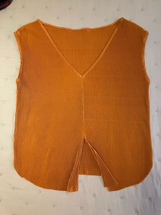 Blusa Zara Talla M/L mostaza Plisada