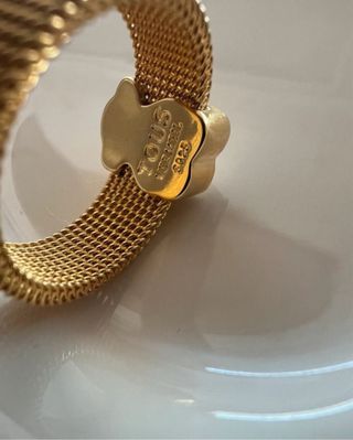 Anillo Oso Dorado y Blanco