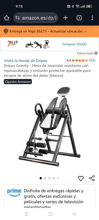 Tabla de inversión para alivio de espalda