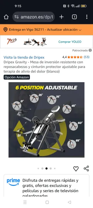 Tabla de inversión para alivio de espalda