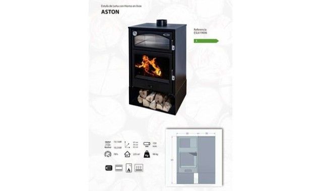 Estufa de leña nueva a estrenar Aston ESL619006GRA