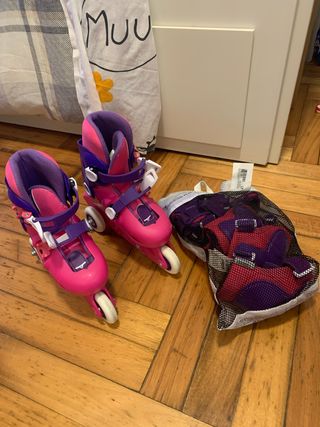 Patines infantiles rosas y morados