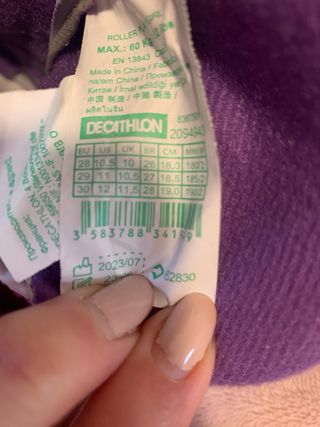 Patines infantiles rosas y morados