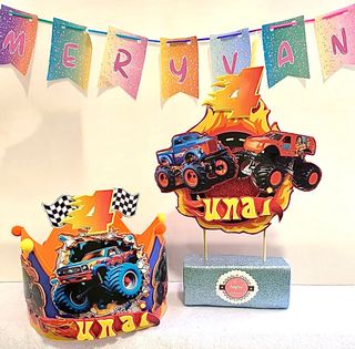 Corona de Cumpleaños de Monster Truck Hot Wheels