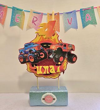 Corona de Cumpleaños de Monster Truck Hot Wheels