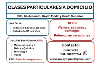 Clases Particulares a domicilio