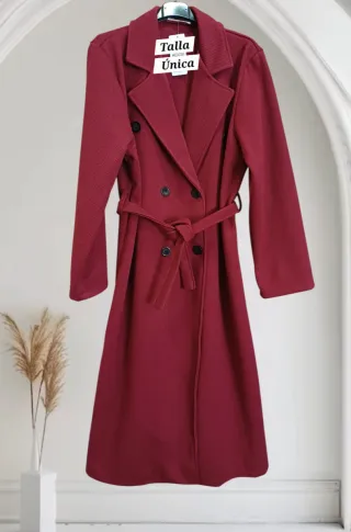 Abrigo Largo Burdeos Talla Única