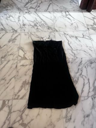 Gonna midi viscosa blu scuro