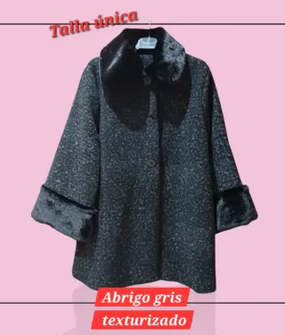 Abrigo gris texturizado talla única