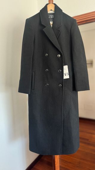 Abrigo largo Zara lana negro