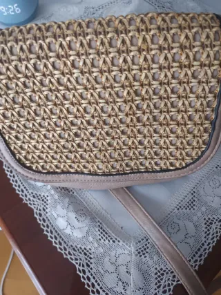 Bolso bandolera mujer beige y marrón