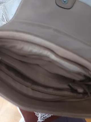 Bolso bandolera mujer beige y marrón