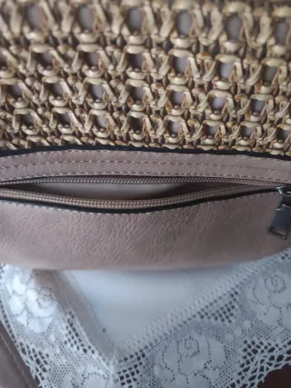 Bolso bandolera mujer beige y marrón