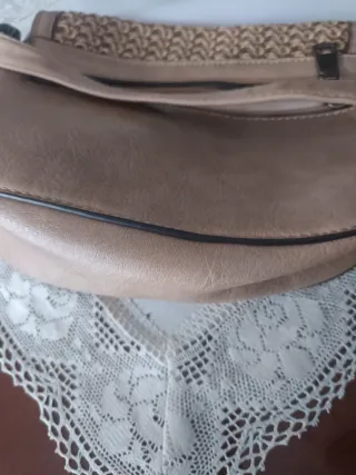 Bolso bandolera mujer beige y marrón