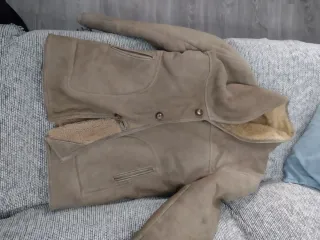 Chaqueta ante vintage beige/marrón