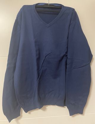 Jersey Cortefiel Azul Marino Cuello Pico