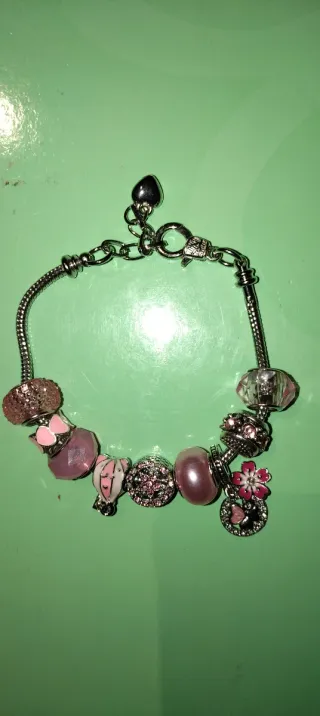 Pulsera tipo Pandora con charms