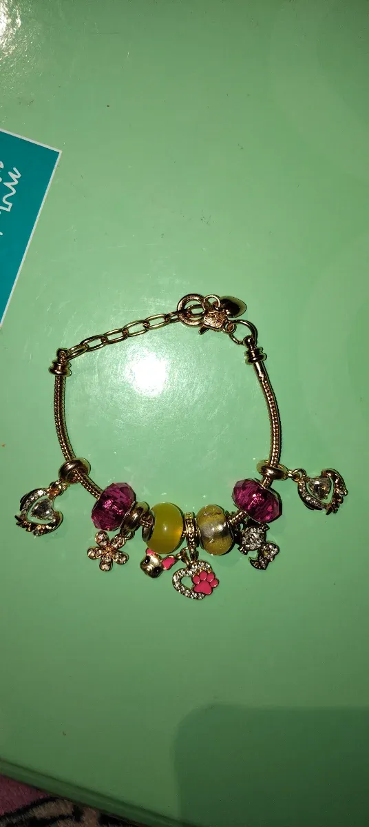Pulsera tipo Pandora con charms