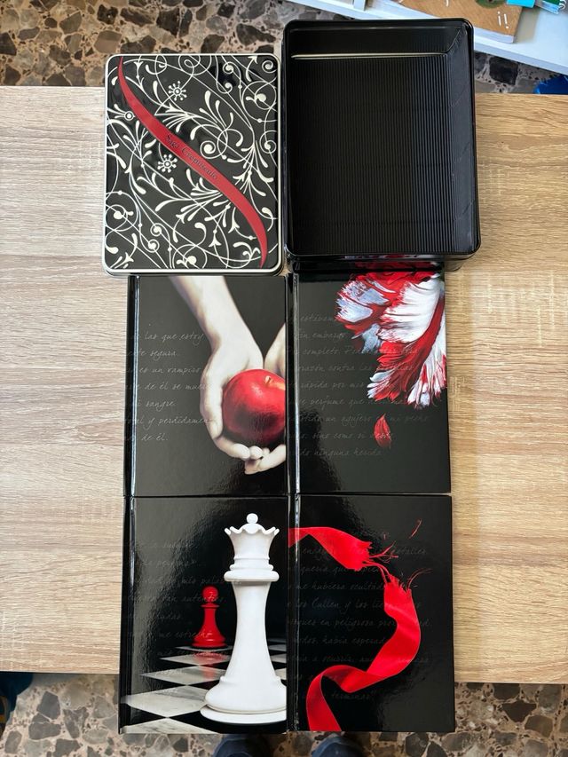 Novelas gráficas y caja con cuadernos para Laura