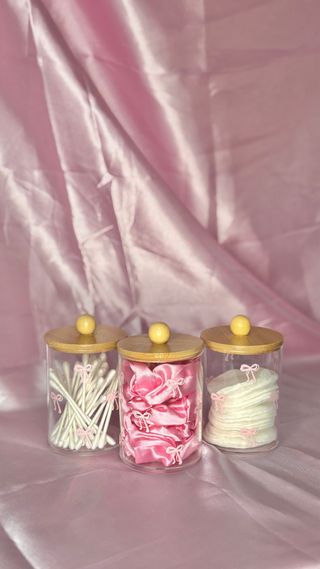 Set 3 Organizer Bagno Vetro Bambù