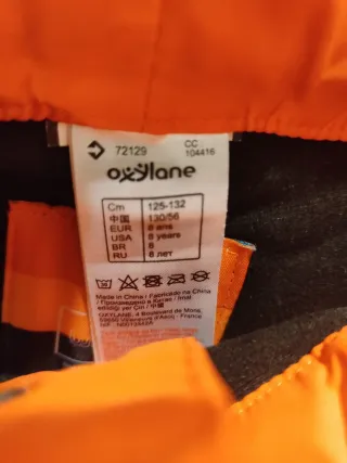 Pantalón de esquí para niño/niña naranja