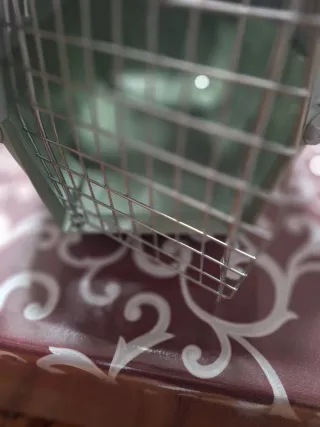 Trasportino per animali grigio e bianco