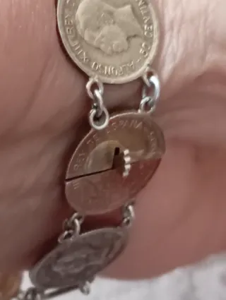Pulsera Plata Monedas Antiguas Alfonso XIII