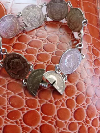 Pulsera Plata Monedas Antiguas Alfonso XIII