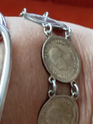 Pulsera Plata Monedas Antiguas Alfonso XIII