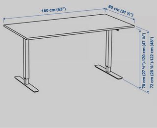Scrivania elevabile IKEA TROTTEN 160x80 cm