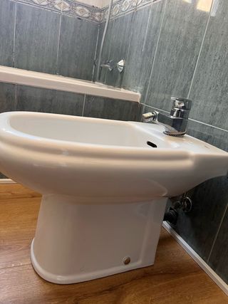 Piezas baño: inodoro, bidet y mueble lavabo Roca