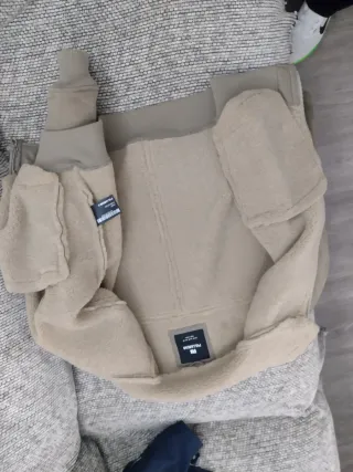 Chaqueta ante y borreguito beige