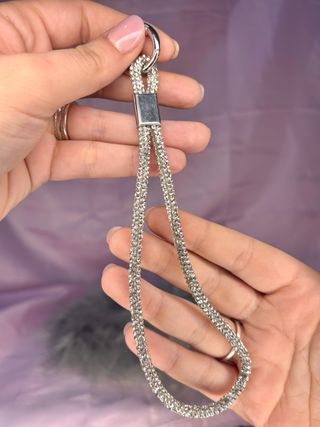 Laccetto porta telefono silver brillantinato