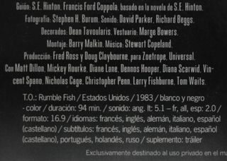 La Ley de la Calle DVD Francis Ford Coppola