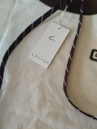 Maglione con cappuccio beige e marrone