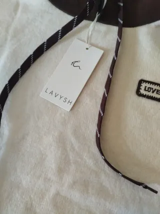 Maglione con cappuccio beige e marrone