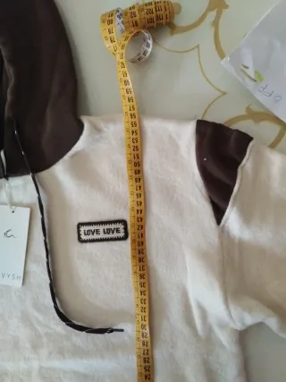 Maglione con cappuccio beige e marrone