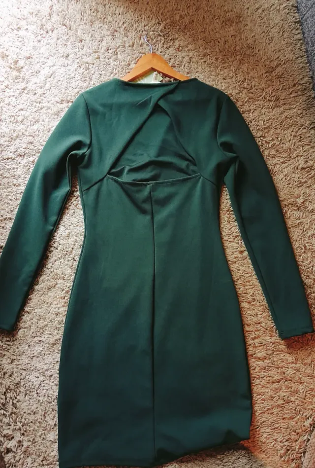 Vestido verde de manga larga Talla S