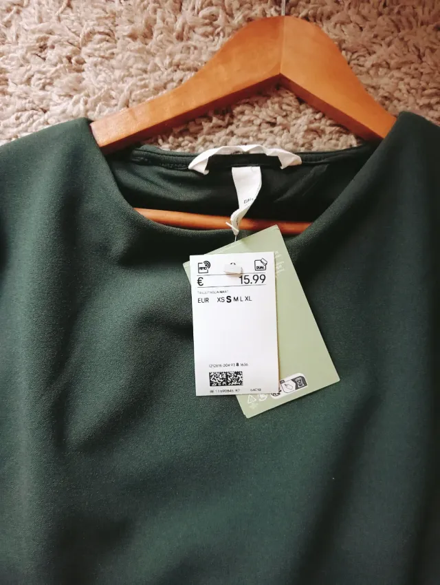 Vestido verde de manga larga Talla S